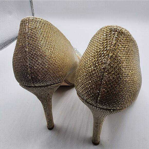 Anne Michelle Gold Rhinestone Heels Size 7 - Picture 4 of 5
